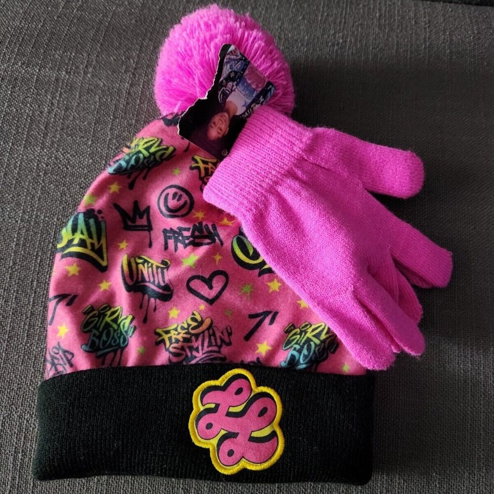 That Girl Lay Lay Beanie Toque Hat Set With Gloves OS Youth